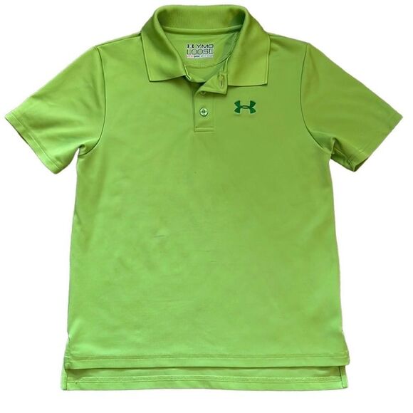 Under Armour Youth Medium Avocado Green Polo Shirt - Picture 1 of 8